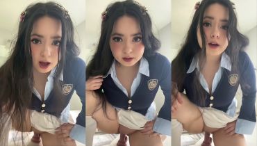 School Uniform Stimulation: Lyssanx Rides A Dildo Solo