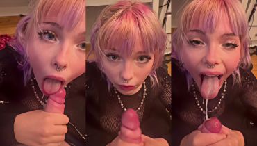 DitzyMaruu Swallows Every Last Drop of Cum After Deep Throat Cock Sucking